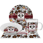Dog Faces Dinner Set - Single 4 Pc Setting w/ Name or Text