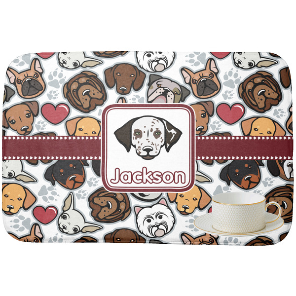 Dog Faces Dish Drying Mat - with cup