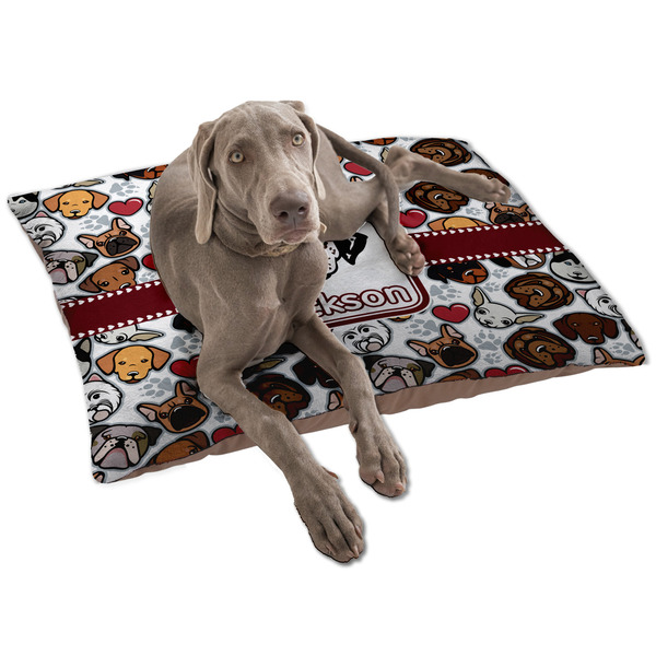 Custom Dog Faces Dog Bed - Large w/ Name or Text