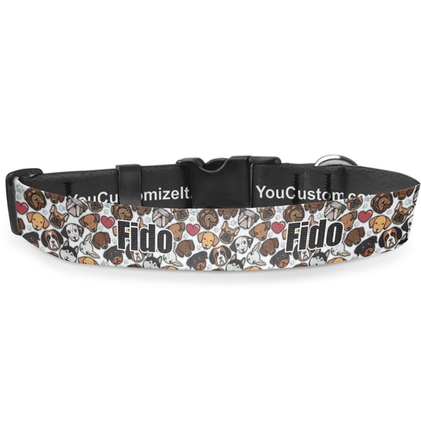 Custom Dog Faces Deluxe Dog Collar - Medium (11.5" to 17.5") (Personalized)