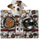 Dog Faces Dog Food Mat - Medium w/ Name or Text