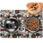 Dog Faces Dog Food Mat - Small w/ Name or Text