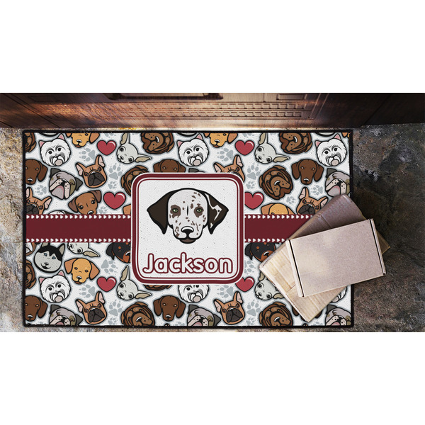 Dog Faces Door Mat - LIFESTYLE (Lrg)