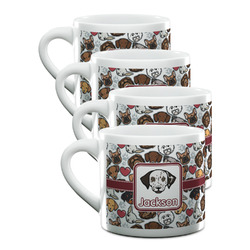 Dog Faces Double Shot Espresso Cups - Set of 4 (Personalized)