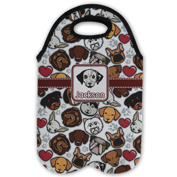 Dog Faces Double Wine Tote - Flat (new)
