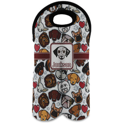 Dog Faces Wine Tote Bag (2 Bottles) (Personalized)