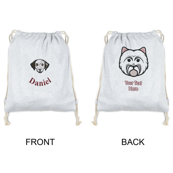 Dog Faces Drawstring Backpacks - Sweatshirt Fleece - Double Sided - APPROVAL