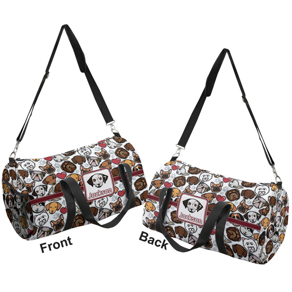 Dog Faces Duffle bag small front and back sides