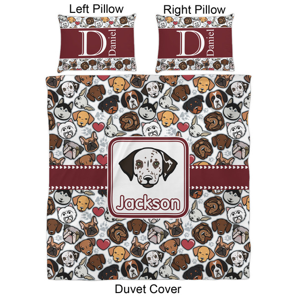 Dog Faces Duvet Cover Set - Queen - Approval