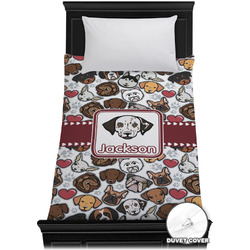 Dog Faces Duvet Cover - Twin XL (Personalized)