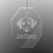 Dog Faces Engraved Glass Ornament - Octagon (Personalized)