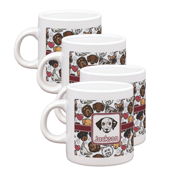 Custom Dog Faces Single Shot Espresso Cups - Set of 4 (Personalized)