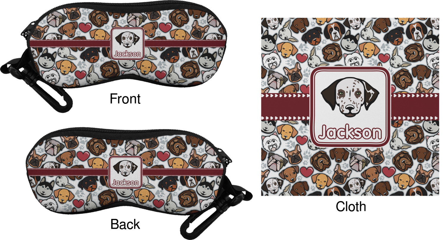 Dog Faces Eyeglass Case & Cloth (Personalized) YouCustomizeIt