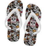 Dog Faces Flip Flops - XSmall (Personalized)