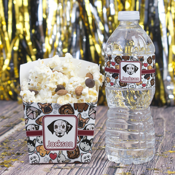 Dog Faces French Fry Favor Box - w/ Water Bottle