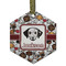 Dog Faces Frosted Glass Ornament - Hexagon