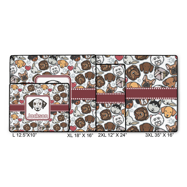 Dog Faces Gaming Mats - SIZE CHART
