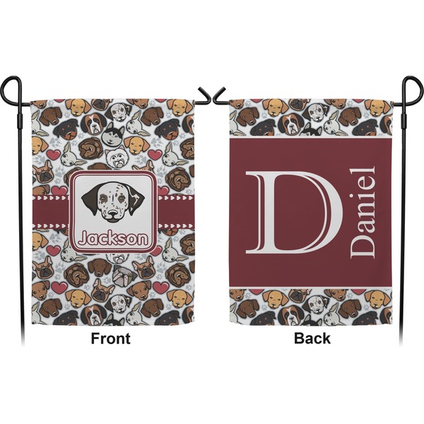 Dog Faces Garden Flag - Double Sided Front and Back