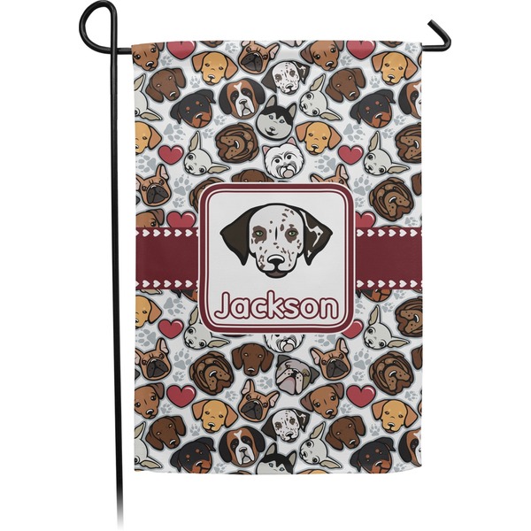 Custom Dog Faces Small Garden Flag - Double Sided w/ Name or Text