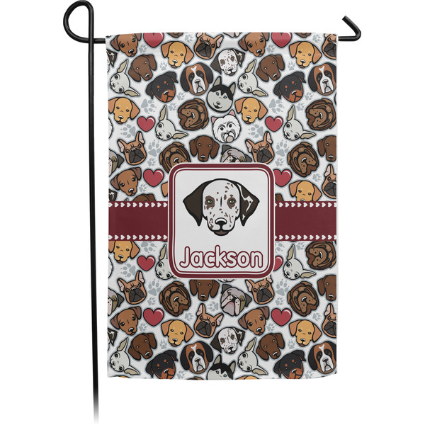 Custom Dog Faces Small Garden Flag - Single Sided w/ Name or Text