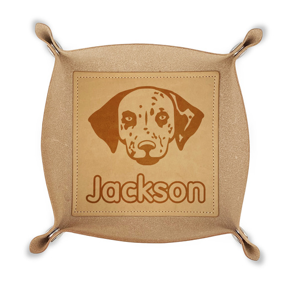 Custom Dog Faces Genuine Leather Dice Tray (Personalized)