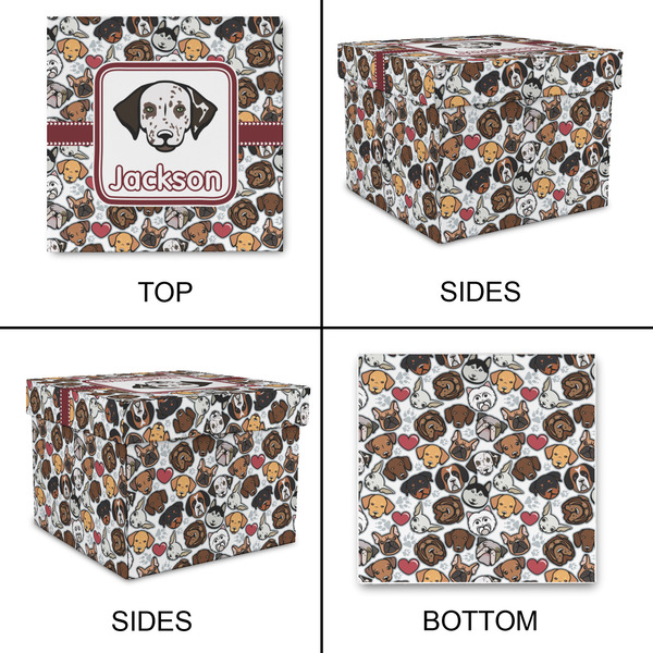 Dog Faces Gift Boxes with Lid - Canvas Wrapped - Medium - Approval