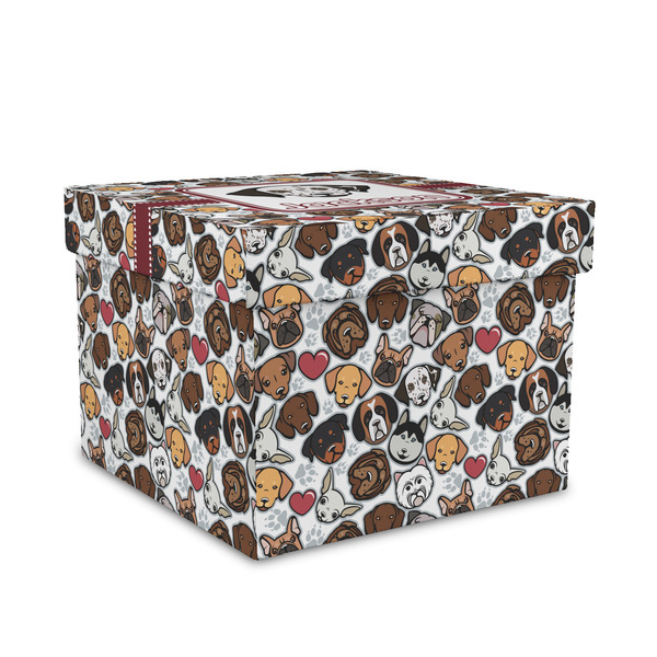 Custom Dog Faces Gift Box with Lid - Canvas Wrapped - Medium (Personalized)