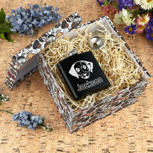 Dog Faces Gift Boxes with Lid - Canvas Wrapped - X-Large - In Context