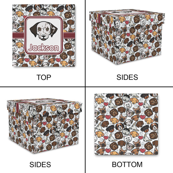 Dog Faces Gift Boxes with Lid - Canvas Wrapped - XX-Large - Approval