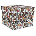 Dog Faces Gift Box with Lid - Canvas Wrapped - XX-Large (Personalized)