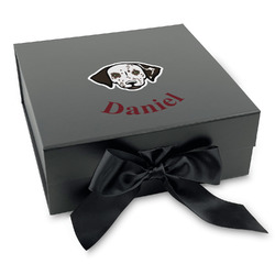Dog Faces Gift Box with Magnetic Lid - Black (Personalized)