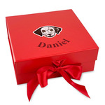 Dog Faces Gift Box with Magnetic Lid - Red (Personalized)