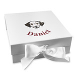 Dog Faces Gift Box with Magnetic Lid - White (Personalized)