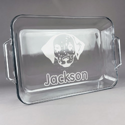 Dog Faces Glass Baking and Cake Dish (Personalized)