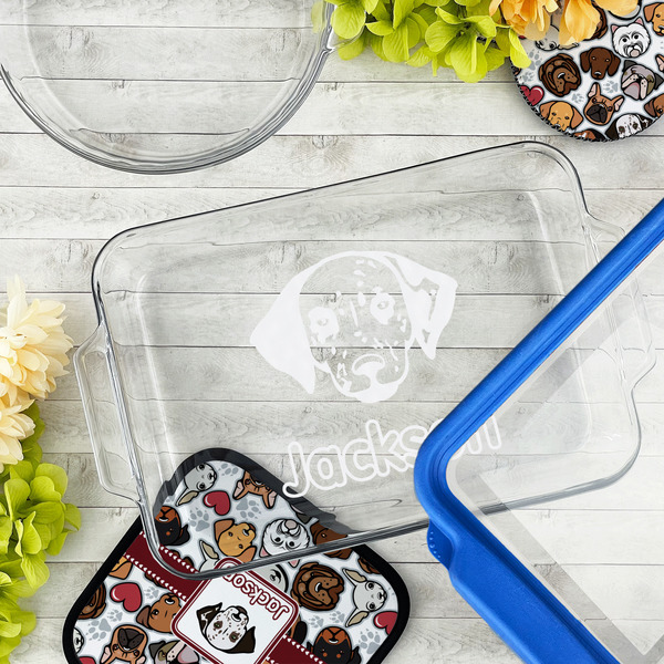 Dog Faces Glass Baking Dish - LIFESTYLE (13x9)