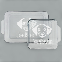 Dog Faces Set of Glass Baking & Cake Dish - 13in x 9in & 8in x 8in (Personalized)