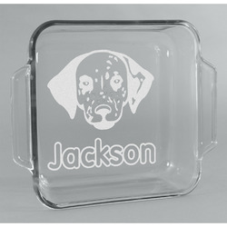 Dog Faces Glass Cake Dish - 8in x 8in (Personalized)