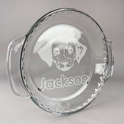 Dog Faces Glass Pie Dish - 9.5in Round (Personalized)