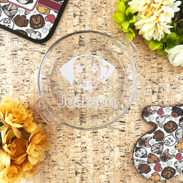 Dog Faces Glass Pie Dish - LIFESTYLE