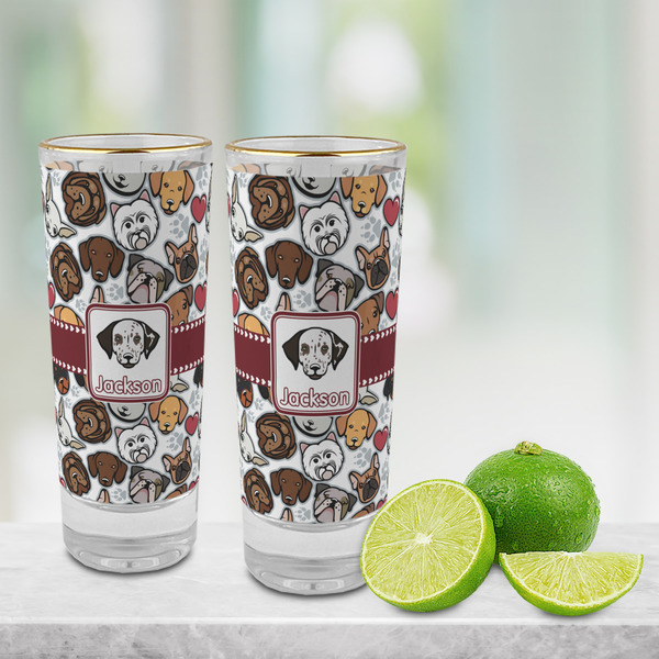 Dog Faces Glass Shot Glass - 2 oz - LIFESTYLE