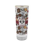 Dog Faces 2 oz Shot Glass - Glass with Gold Rim (Personalized)