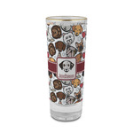 Dog Faces 2 oz Shot Glass -  Glass with Gold Rim - Set of 4 (Personalized)