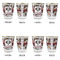 Dog Faces Glass Shot Glass - with gold rim - Set of 4 - APPROVAL