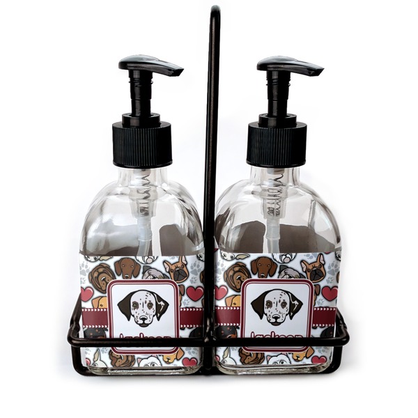 Custom Dog Faces Glass Soap & Lotion Bottle Set (Personalized)