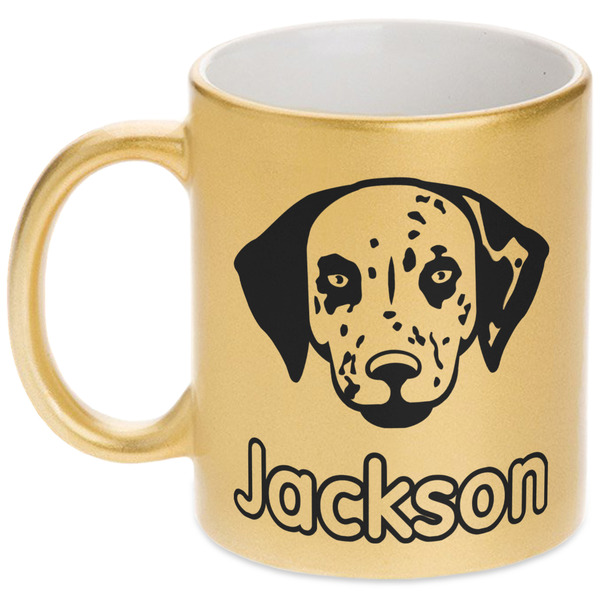 Custom Dog Faces Metallic Gold Mug (Personalized)