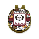 Dog Faces Golf Ball Marker - Hat Clip - Gold