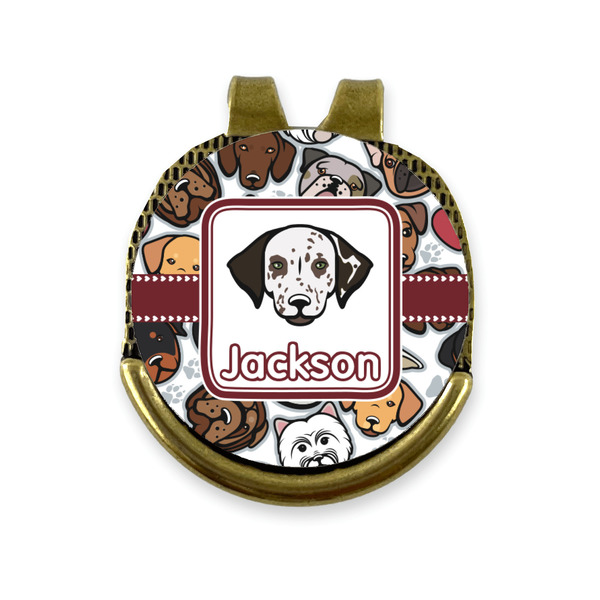 Custom Dog Faces Golf Ball Marker - Hat Clip - Gold