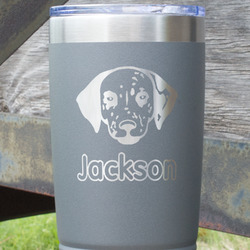 Dog Faces 20 oz Stainless Steel Tumbler - Grey - Single Sided (Personalized)