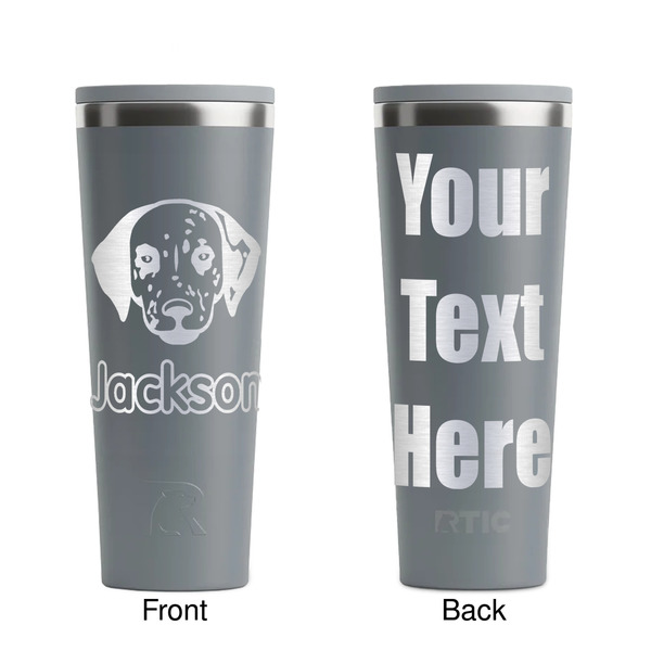 Dog Faces Grey RTIC Everyday Tumbler - 28 oz. - Front and Back