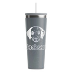 Dog Faces RTIC Everyday Tumbler with Straw - 28oz - Grey - Single-Sided (Personalized)